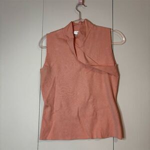 Isaac Mizrahi for Target Women's Coral Sleeveless Turtleneck Blouse L
